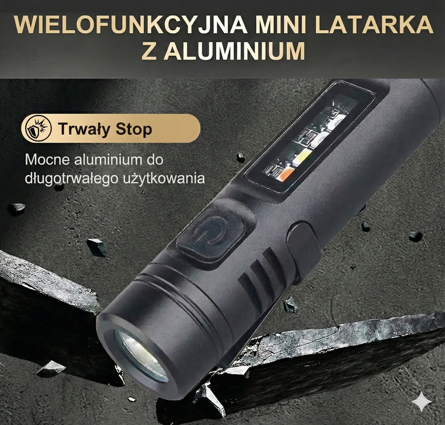 Wielofunkcyjna mini latarka aluminiowa
