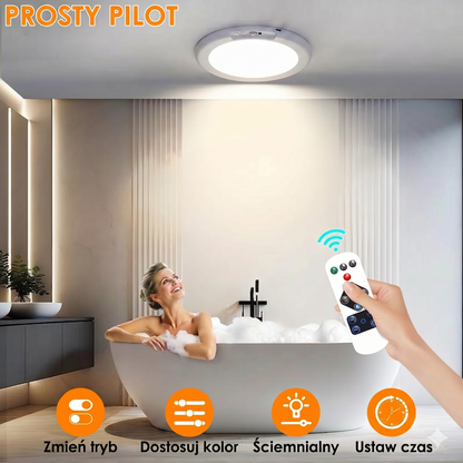 Lampa sufitowa akumulatorowa z czujnikiem ruchu - bezprzewodowa - w zestawie pilot