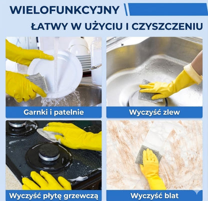 Wielorazowe srebrne ściereczki z siatki (zestaw 10 szt.) – skuteczne czyszczenie bez zarysowań – do garnków, szkła i blatów – szybkoschnące i trwałe
