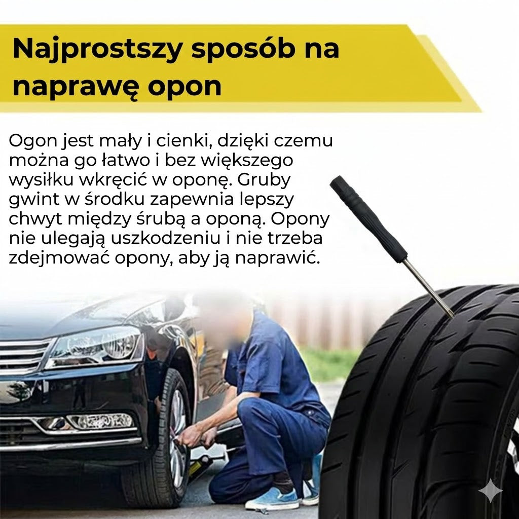 🔩 Zestaw 60 gwoździ do naprawy opon, dwa rozmiary