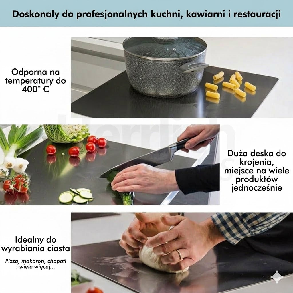 Deska do krojenia ze stali nierdzewnej na blat kuchenny