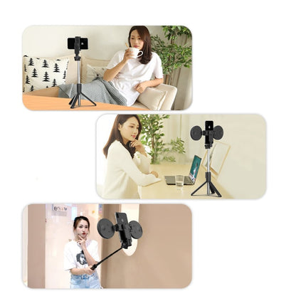 Selfie stick 6-w-1 ze statywem i lampą doświetlającą – statyw Bluetooth z pilotem (do iPhone’a i telefonów z Androidem)