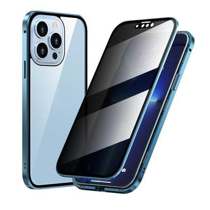 Magnetyczne etui prywatności do iPhone – Ochrona 360° – Szkło hartowane z filtrem prywatności – Dwustronna ochrona przeciwwstrząsowa