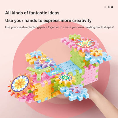 Edukacyjny zestaw klocków: elektryczne koła zębate