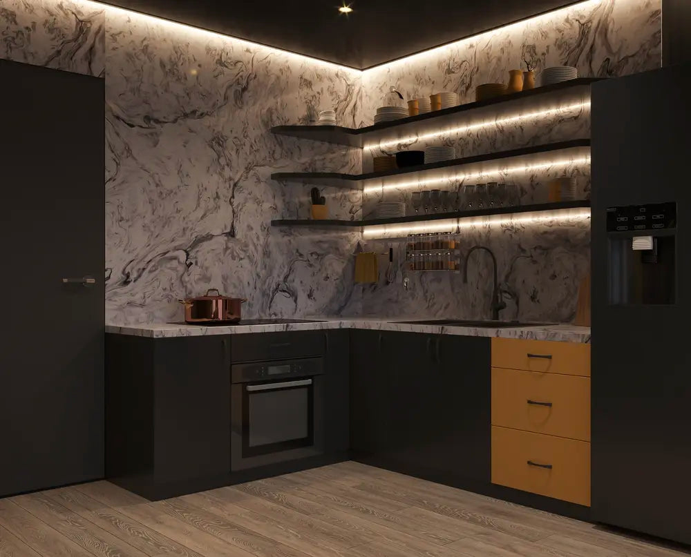 Taśma LED RGB – samoprzylepna i przycinana – oświetlenie nastrojowe do salonu i kuchni