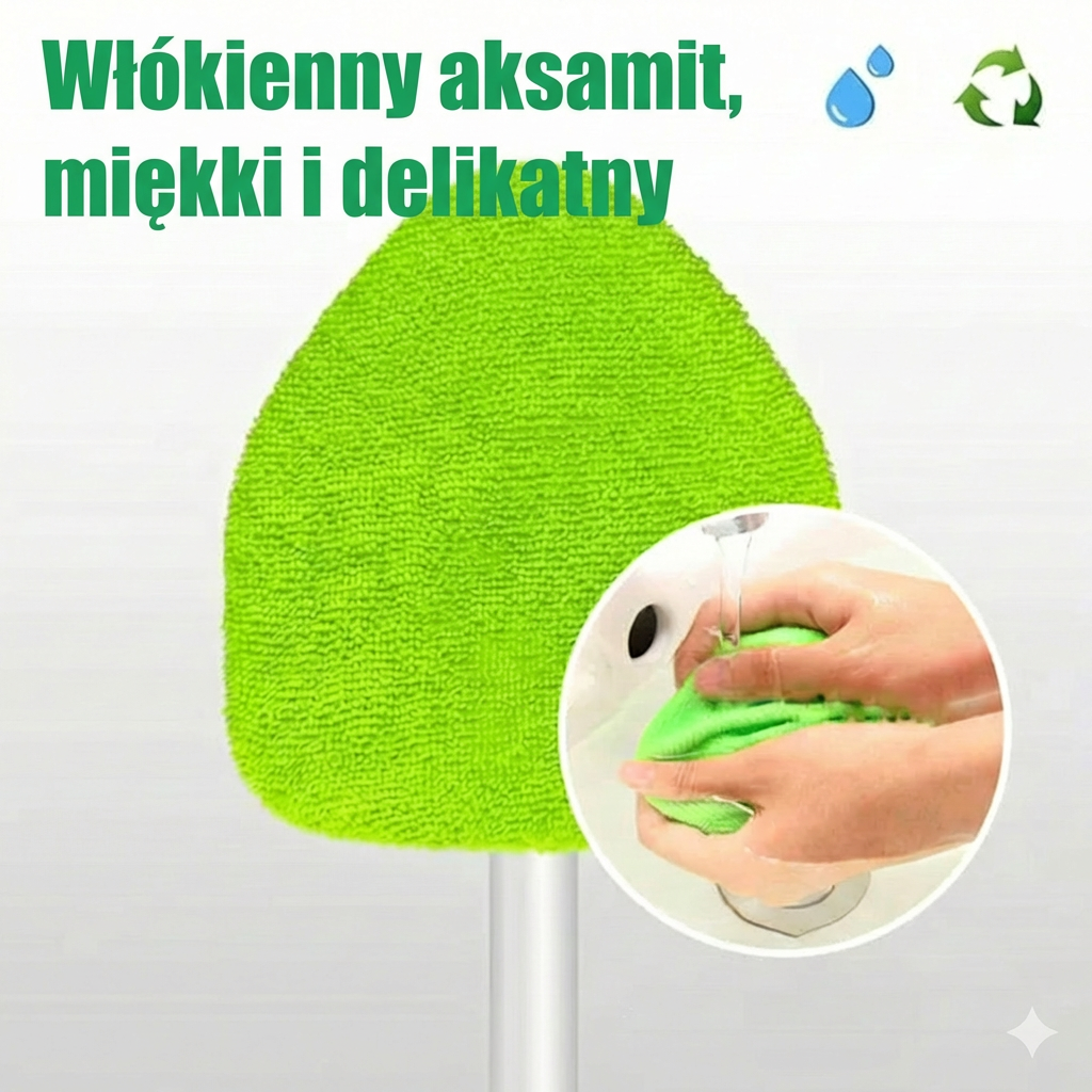 Zestaw teleskopowej ściągaczki do okien – wysuwany uchwyt z myjką i ściągaczką