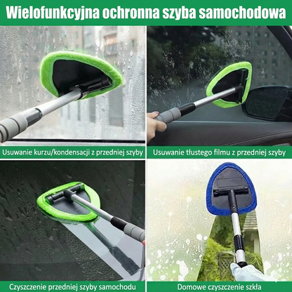 Zestaw teleskopowej ściągaczki do okien – wysuwany uchwyt z myjką i ściągaczką