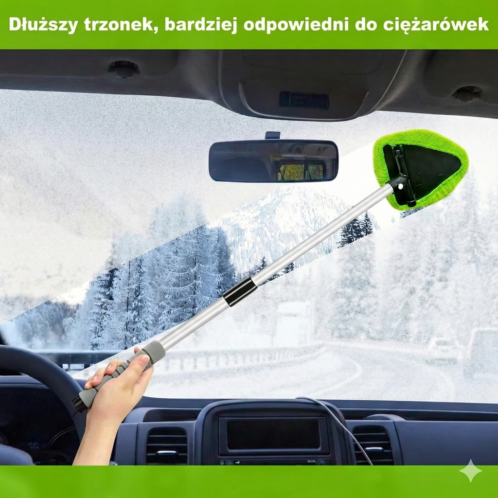 Zestaw teleskopowej ściągaczki do okien – wysuwany uchwyt z myjką i ściągaczką