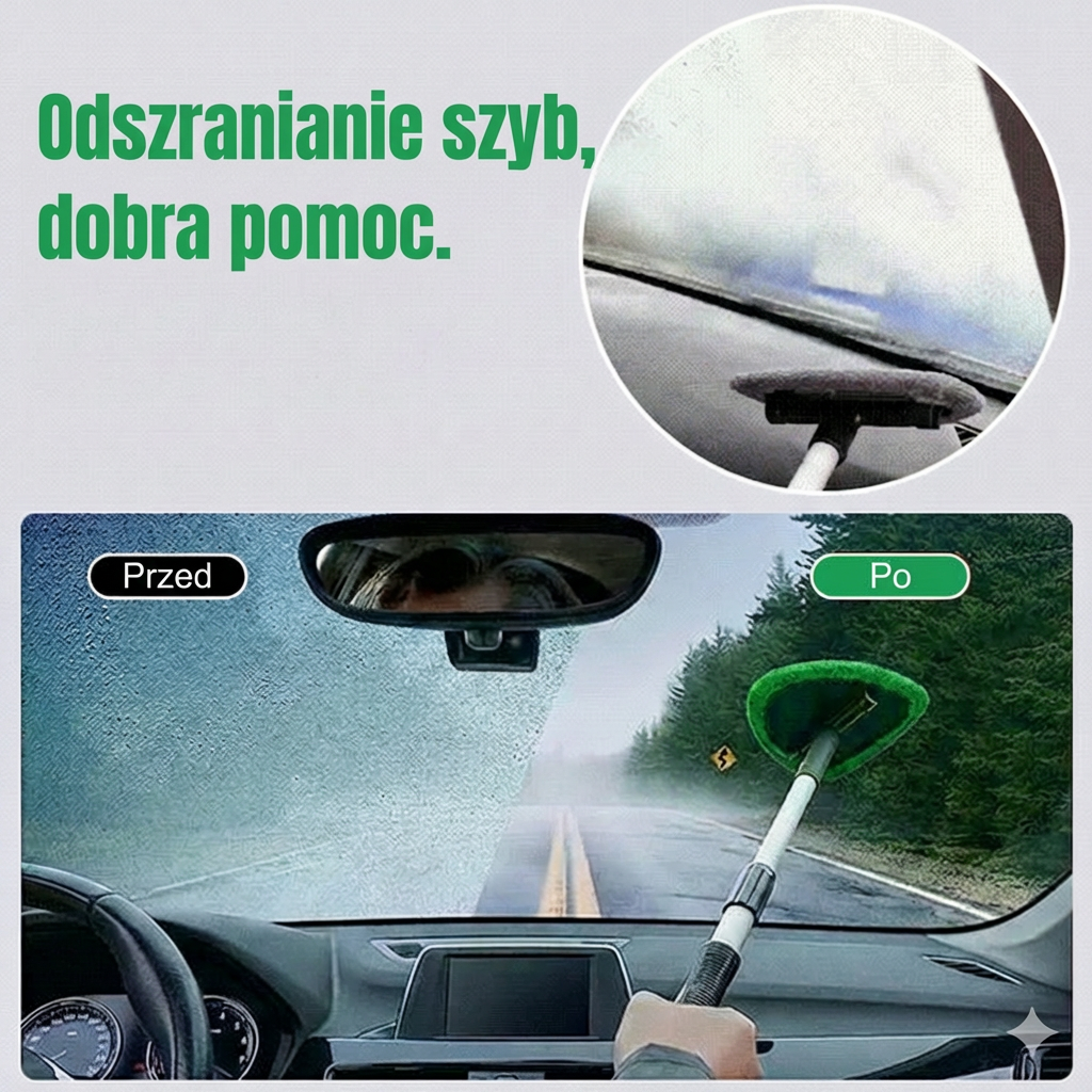 Zestaw teleskopowej ściągaczki do okien – wysuwany uchwyt z myjką i ściągaczką