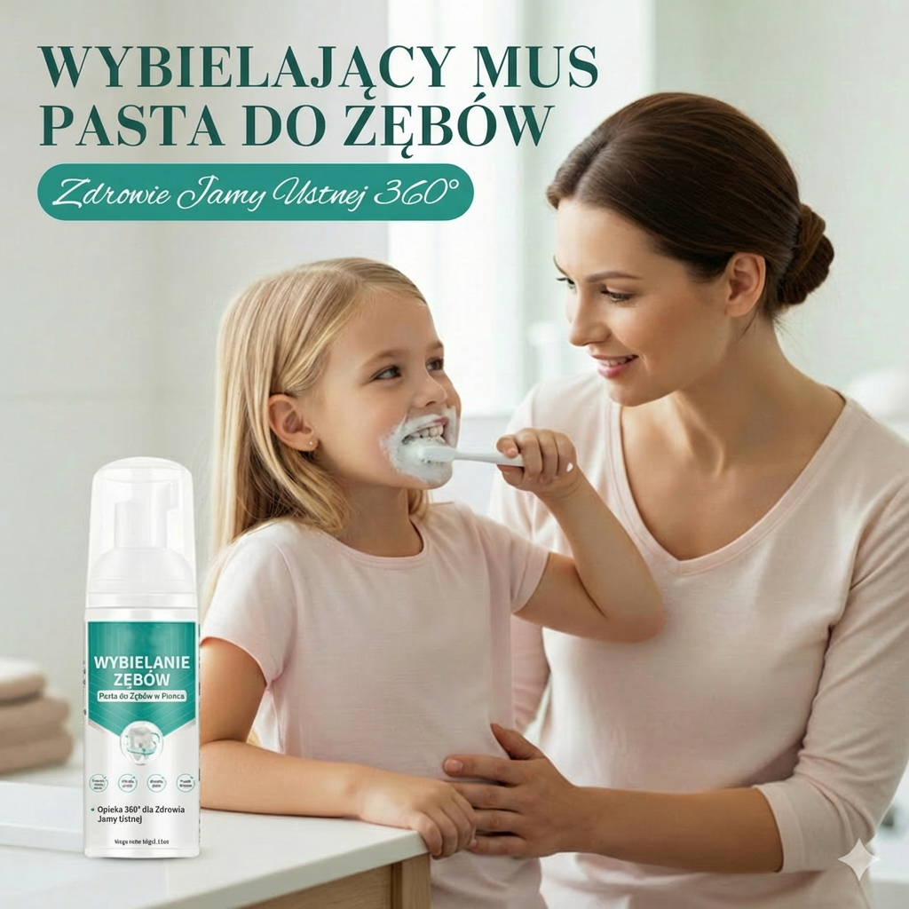 Pianka do wybielania zębów – mus do głębokiego czyszczenia 360° (świeży oddech)