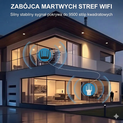 Wzmacniacz sygnału Wi-Fi 1200 Mbps – dwuzakresowy repeater (5 GHz i 2,4 GHz) – z portem Ethernet i WPS