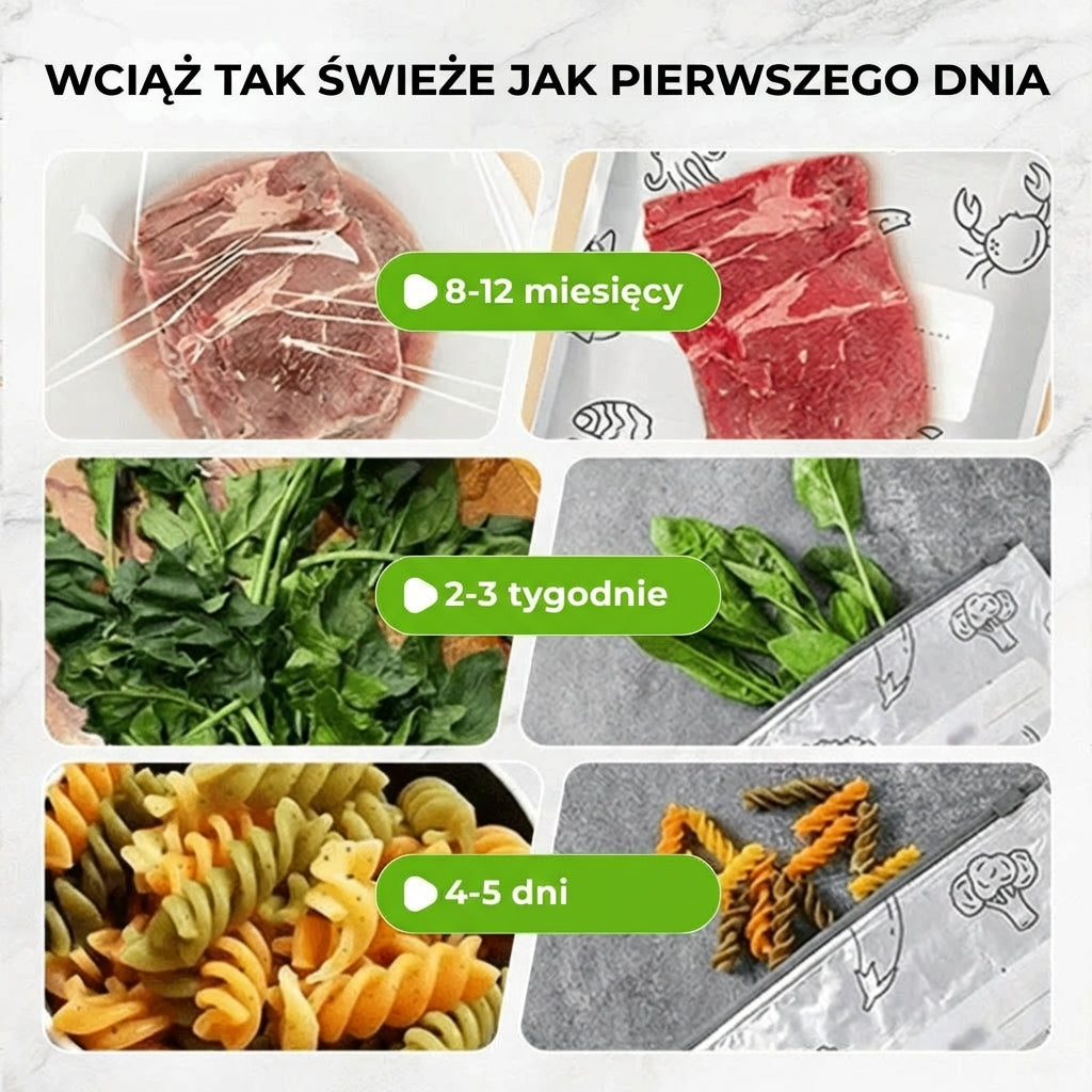 [Zestaw 30 szt.] Wielokrotnego użytku aluminiowe woreczki próżniowe z zamknięciem