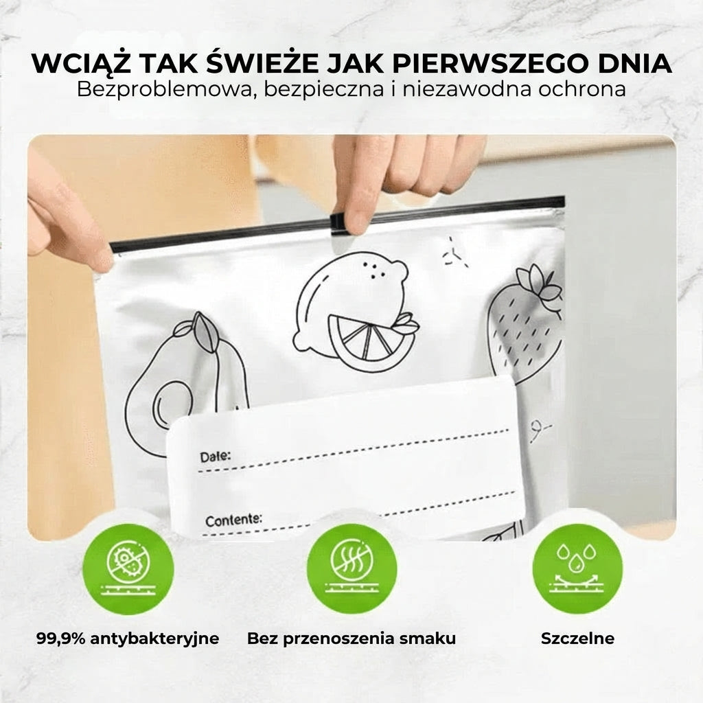 [Zestaw 30 szt.] Wielokrotnego użytku aluminiowe woreczki próżniowe z zamknięciem
