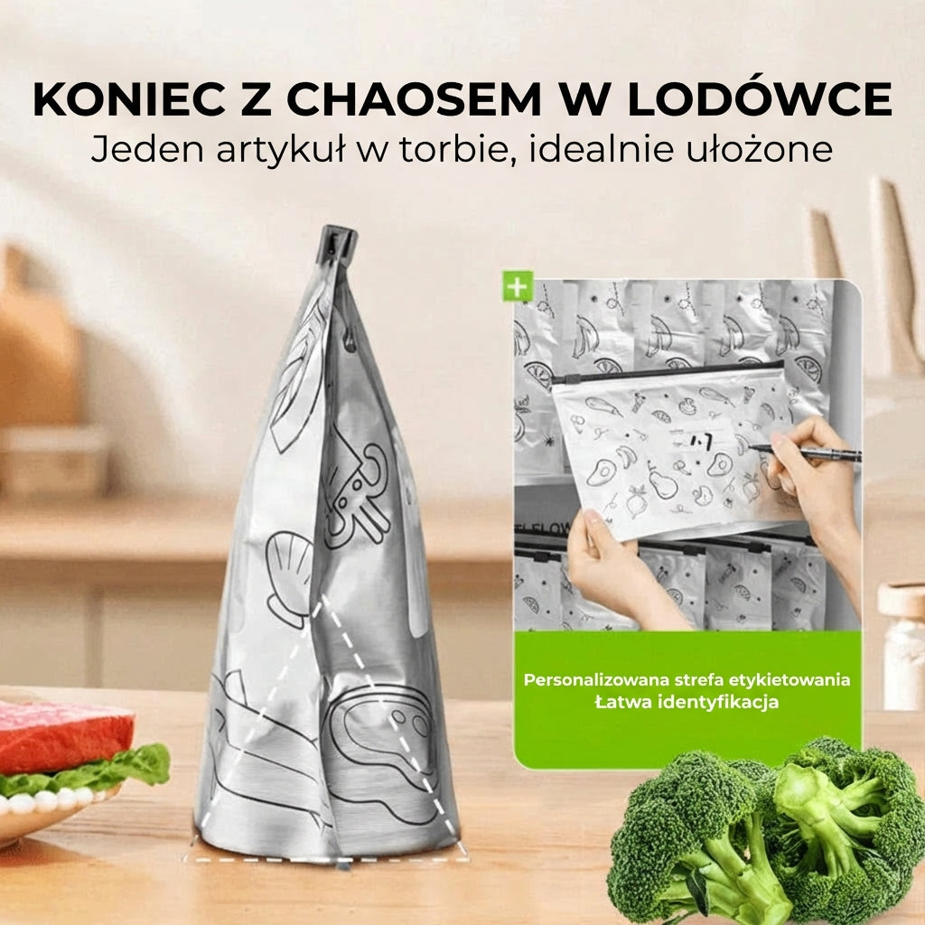 [Zestaw 30 szt.] Wielokrotnego użytku aluminiowe woreczki próżniowe z zamknięciem