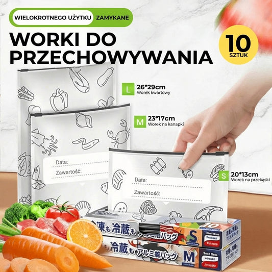 [Zestaw 30 szt.] Wielokrotnego użytku aluminiowe woreczki próżniowe z zamknięciem