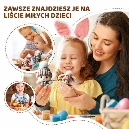 Ręcznie robiony mini króliczek pluszowy – zabawny prezent wielkanocny i dekoracja