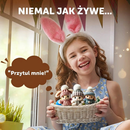 Ręcznie robiony mini króliczek pluszowy – zabawny prezent wielkanocny i dekoracja