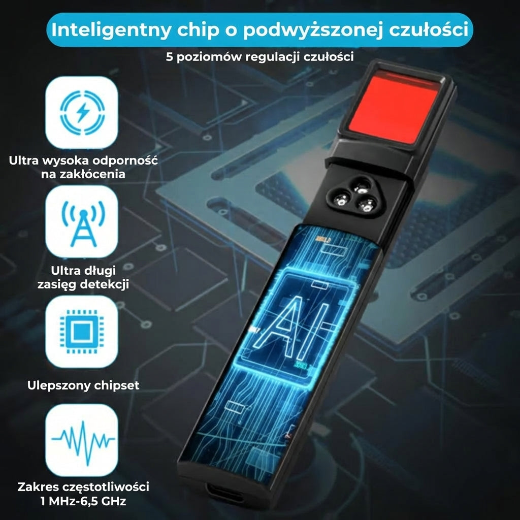 Detektor ukrytych kamer, wykrywacz lokalizatorów GPS oraz skaner sygnałów RF