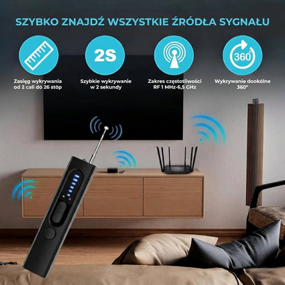 Detektor ukrytych kamer, wykrywacz lokalizatorów GPS oraz skaner sygnałów RF