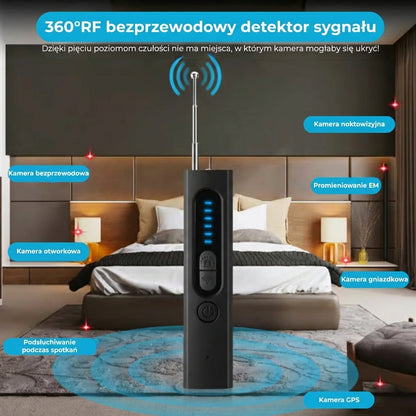 Detektor ukrytych kamer, wykrywacz lokalizatorów GPS oraz skaner sygnałów RF