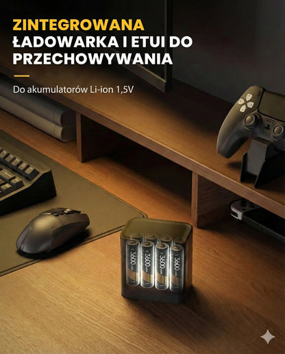 Zestaw ładowarki do akumulatorów z 8 akumulatorami AA – szybka ładowarka 2,5 h (do baterii AA i AAA)