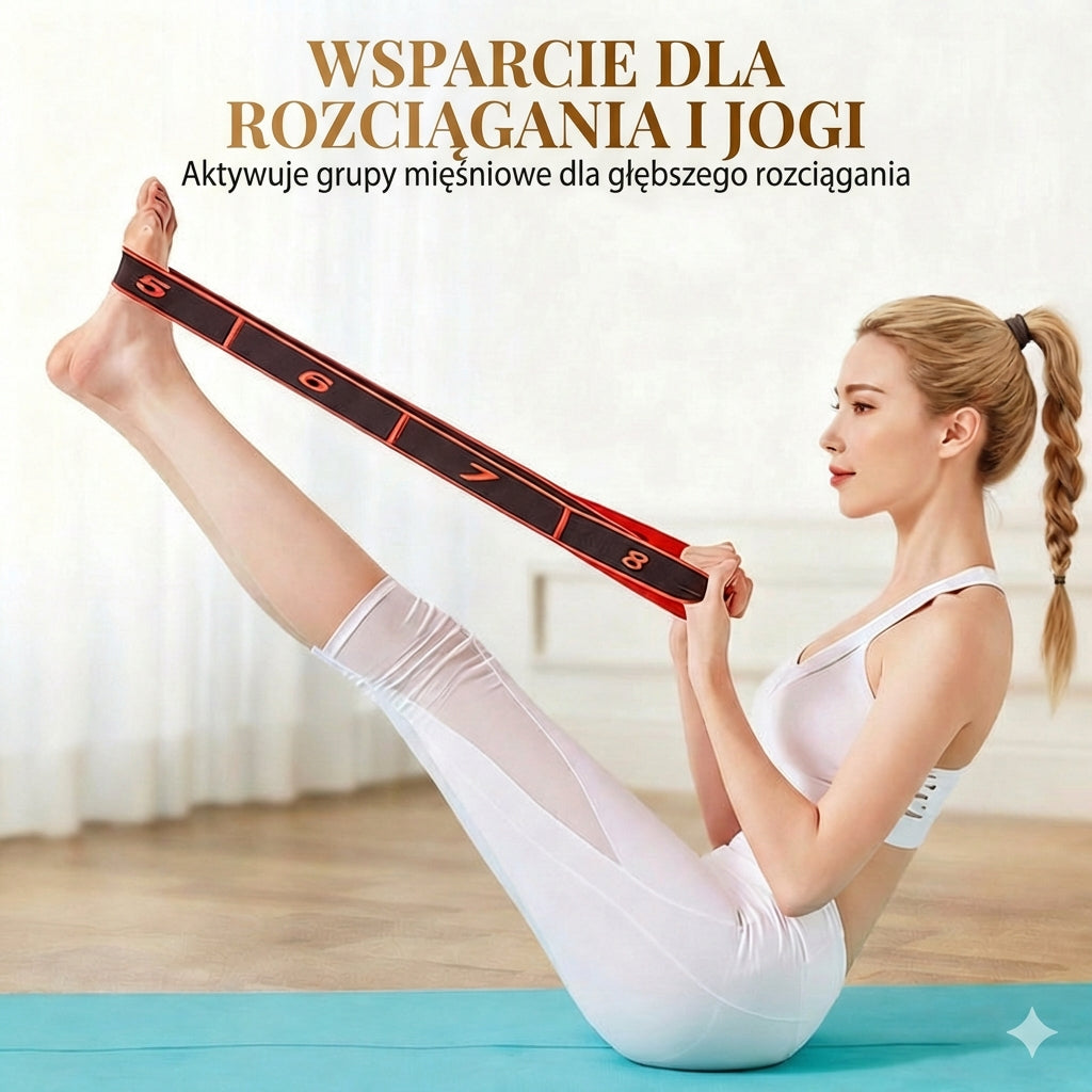 Długa taśma oporowa – guma do jogi, pilatesu i rozciągania (taśma fitness)