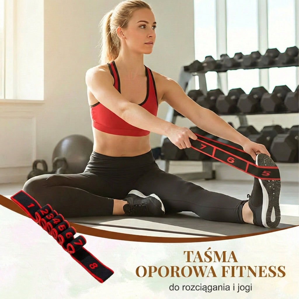 Długa taśma oporowa – guma do jogi, pilatesu i rozciągania (taśma fitness)