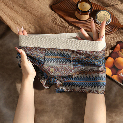 Oddychające bokserki męskie z geometrycznym wzorem – 1 zestaw (3 sztuki)