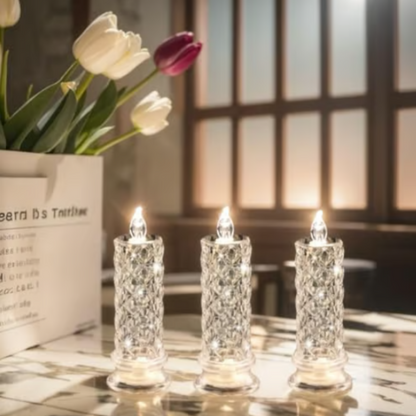 Romantyczne świece LED – pakiet 4 sztuki