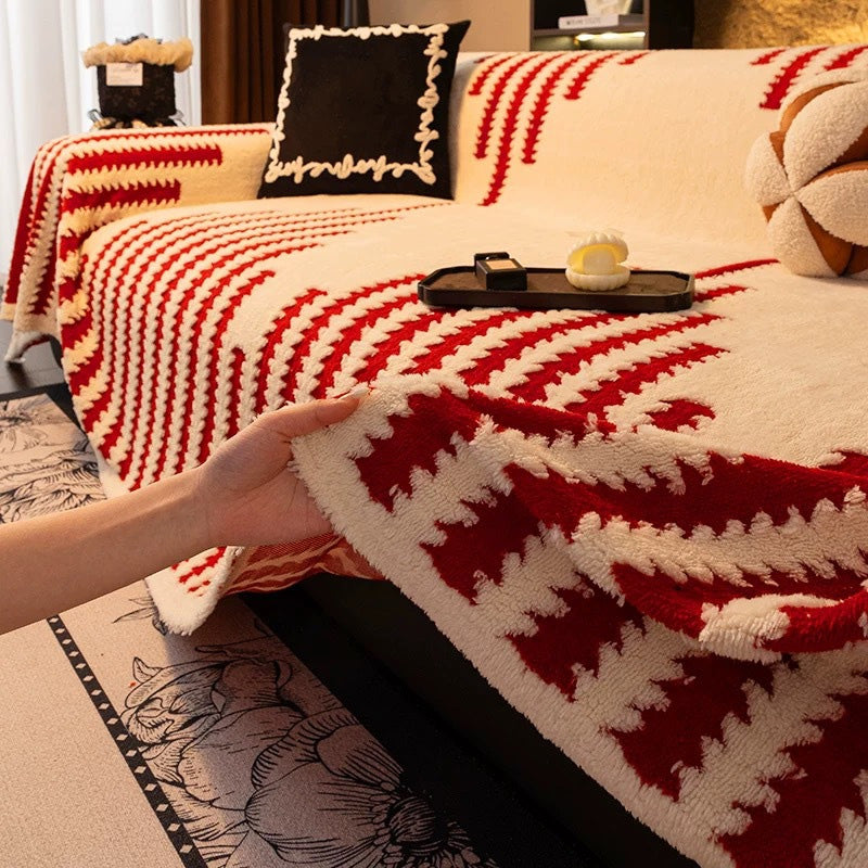 Pluszowy pokrowiec na sofę odporny na zwierzęta z funkcją antypoślizgową