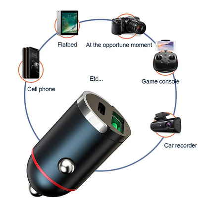 Ładowarka samochodowa z funkcją szybkiego ładowania USB-C i USB-A