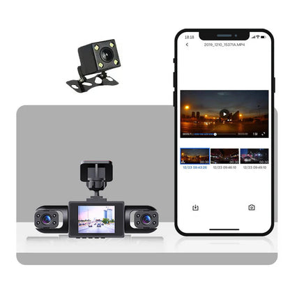 Profesjonalny rejestrator jazdy 360° – 4 kamery, pełne pole widzenia – Full HD z trybem nocnym i nagrywaniem w pętli