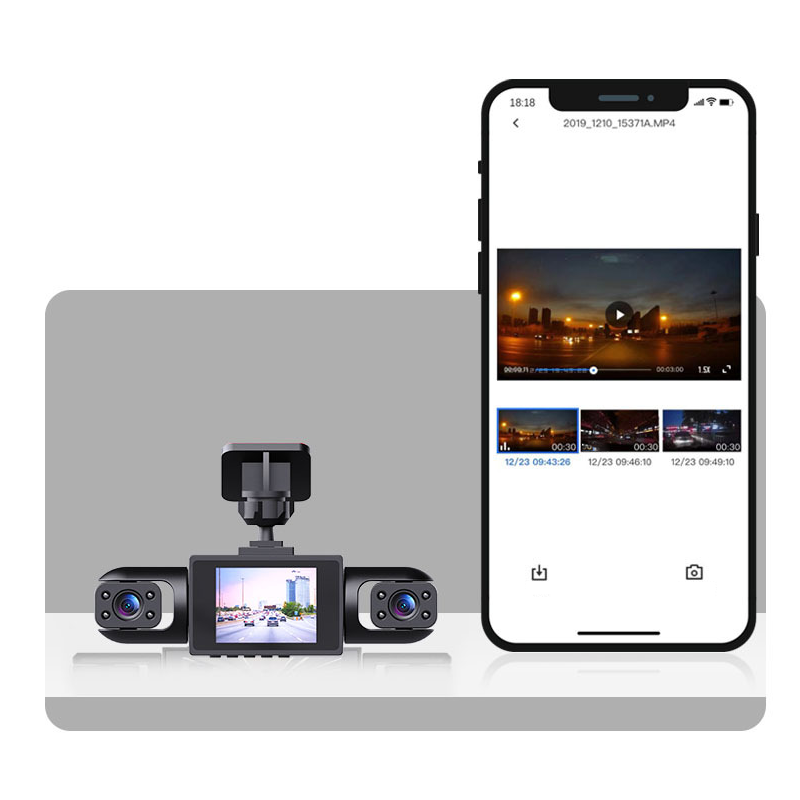 Profesjonalny rejestrator jazdy 360° – 4 kamery, pełne pole widzenia – Full HD z trybem nocnym i nagrywaniem w pętli