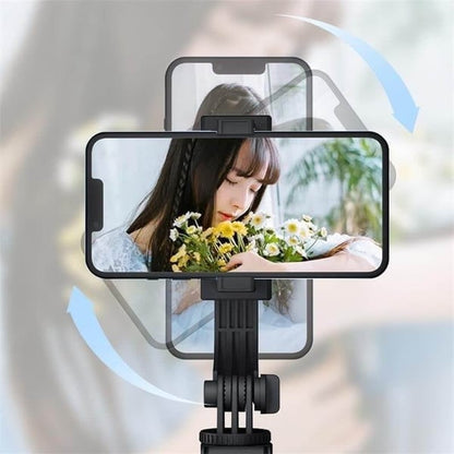Selfie stick 6-w-1 ze statywem i lampą doświetlającą – statyw Bluetooth z pilotem (do iPhone’a i telefonów z Androidem)