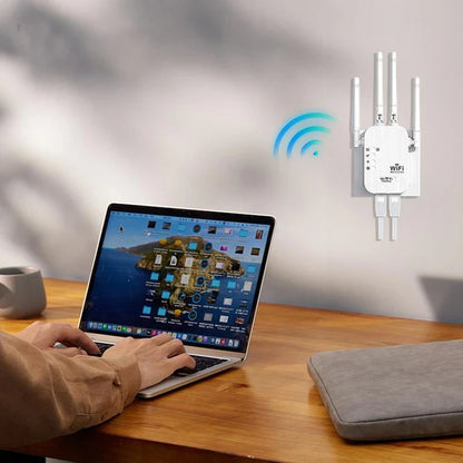 Wzmacniacz sygnału Wi-Fi 1200 Mbps – dwuzakresowy repeater (5 GHz i 2,4 GHz) – z portem Ethernet i WPS