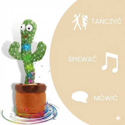 Tańczący i mówiący kaktus – interaktywna zabawka dla niemowląt, która zachęca do mówienia (z muzyką i światłami LED)