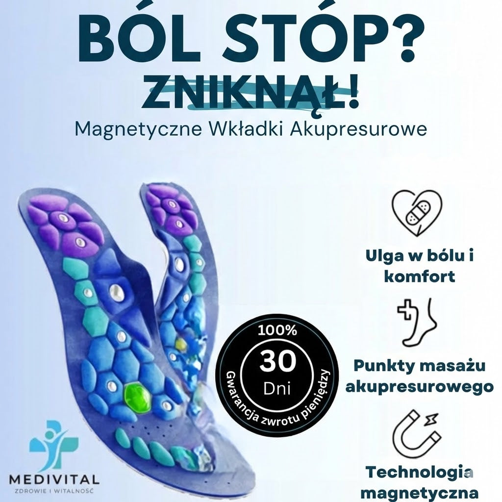Medivital™ magnetyczne wkładki do masażu punktów akupresurowych – możliwość przycięcia do rozmiaru