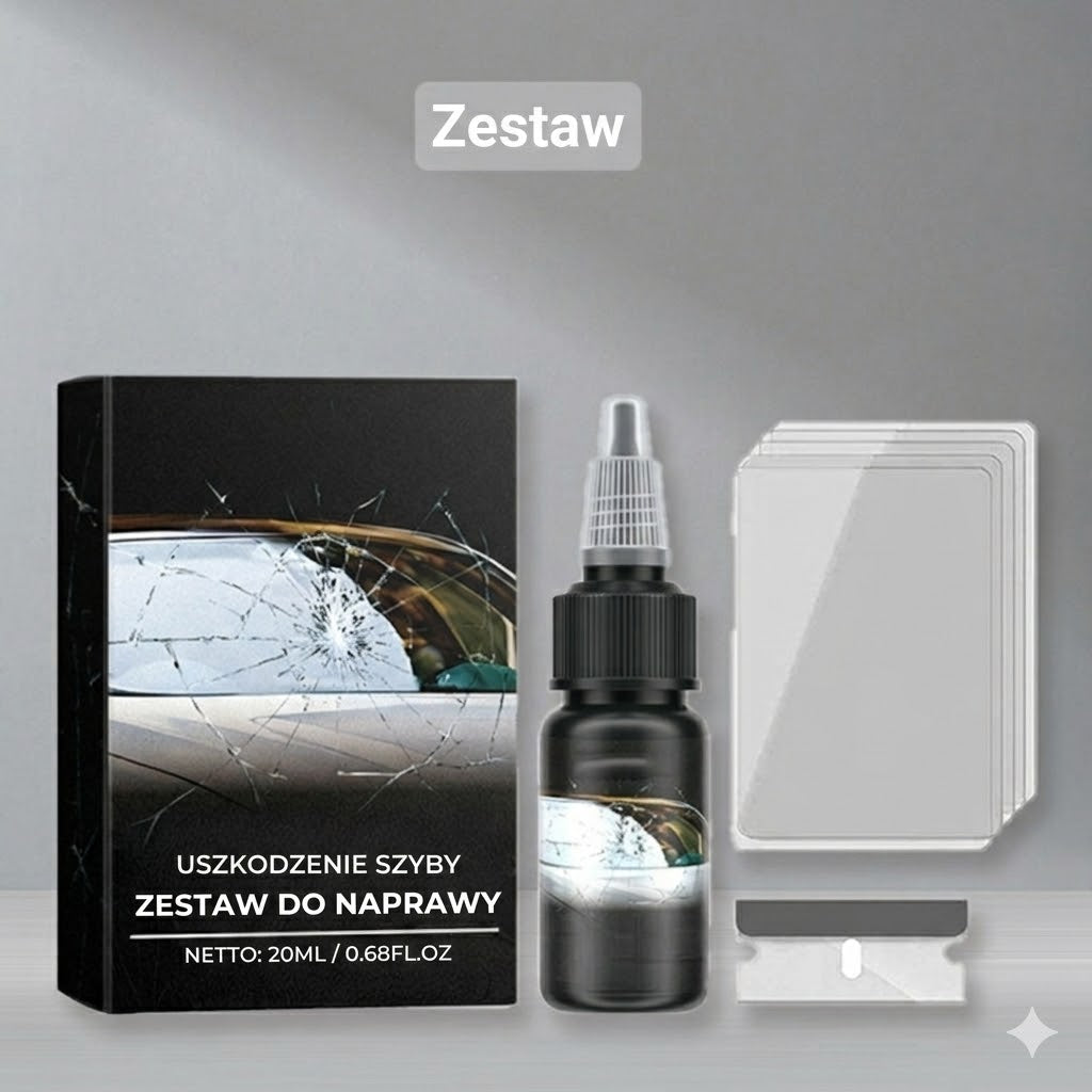 Zestaw do naprawy szyb samochodowych – do usuwania pęknięć i rys