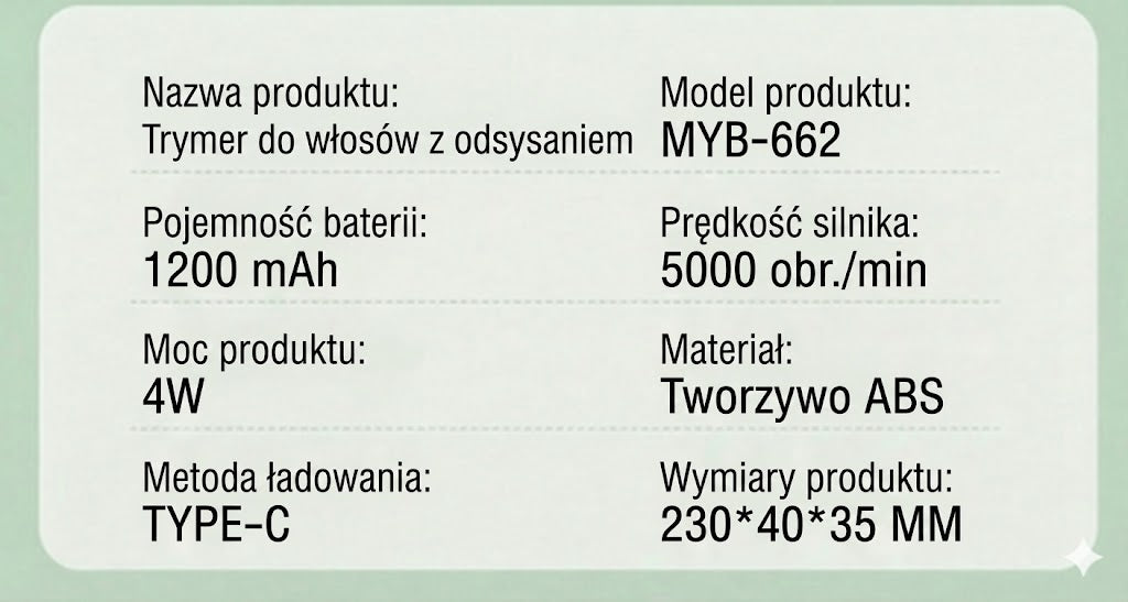 Maszynka do strzyżenia z funkcją odsysania włosów (bez bałaganu)