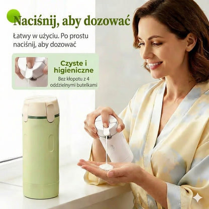 Zestaw 4 w 1 butelek podróżnych – przenośne, szczelne silikonowe butelki na kosmetyki