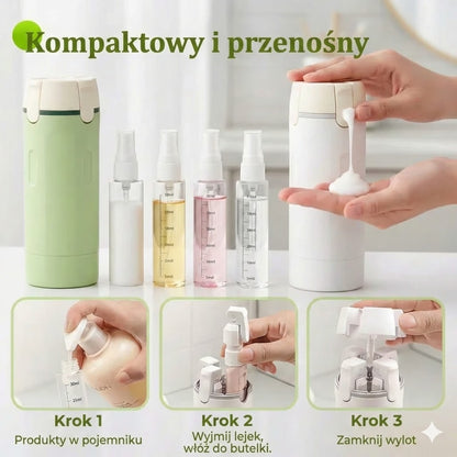 Zestaw 4 w 1 butelek podróżnych – przenośne, szczelne silikonowe butelki na kosmetyki