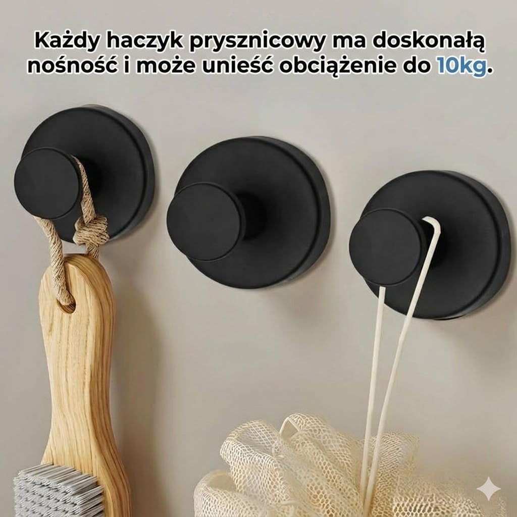 Nowoczesny haczyk na ręcznik do łazienki – System przyssawki z blokadą obrotową – Zdejmowany i wielokrotnego użytku – Bez uszkodzeń
