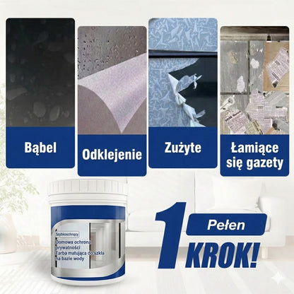 Farba do szkła z efektem mrożonym – płynna folia zapewniająca prywatność (efekt matowego/piaskowanego szkła)