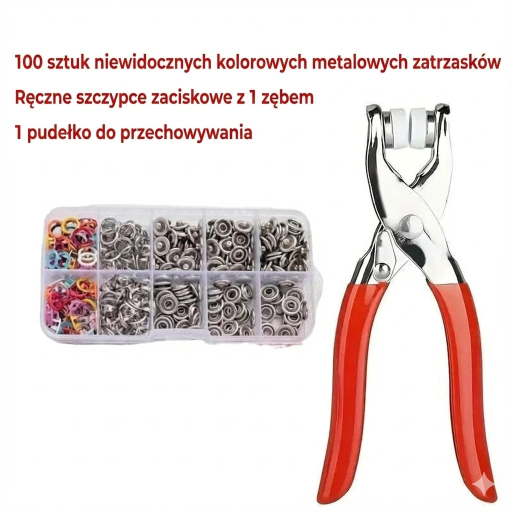 Zestaw szczypiec do zatrzasków SnapForge (w zestawie zatrzaski)