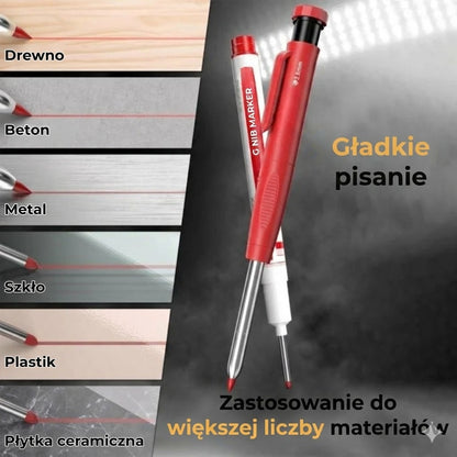 Profesjonalny zestaw do znakowania – 3 ołówki stolarskie – Z kolorowymi wkładami zapasowymi – Niezbędny w każdej skrzynce narzędziowej