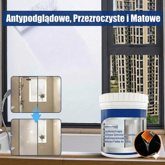 Farba do szkła z efektem mrożonym – płynna folia zapewniająca prywatność (efekt matowego/piaskowanego szkła)