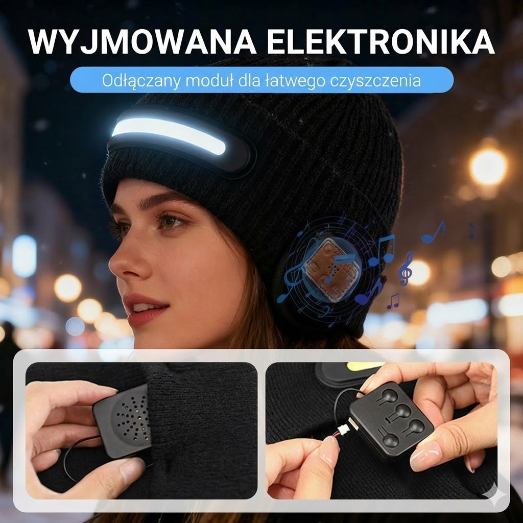 Inteligentna czapka — Bluetooth i oświetlenie LED
