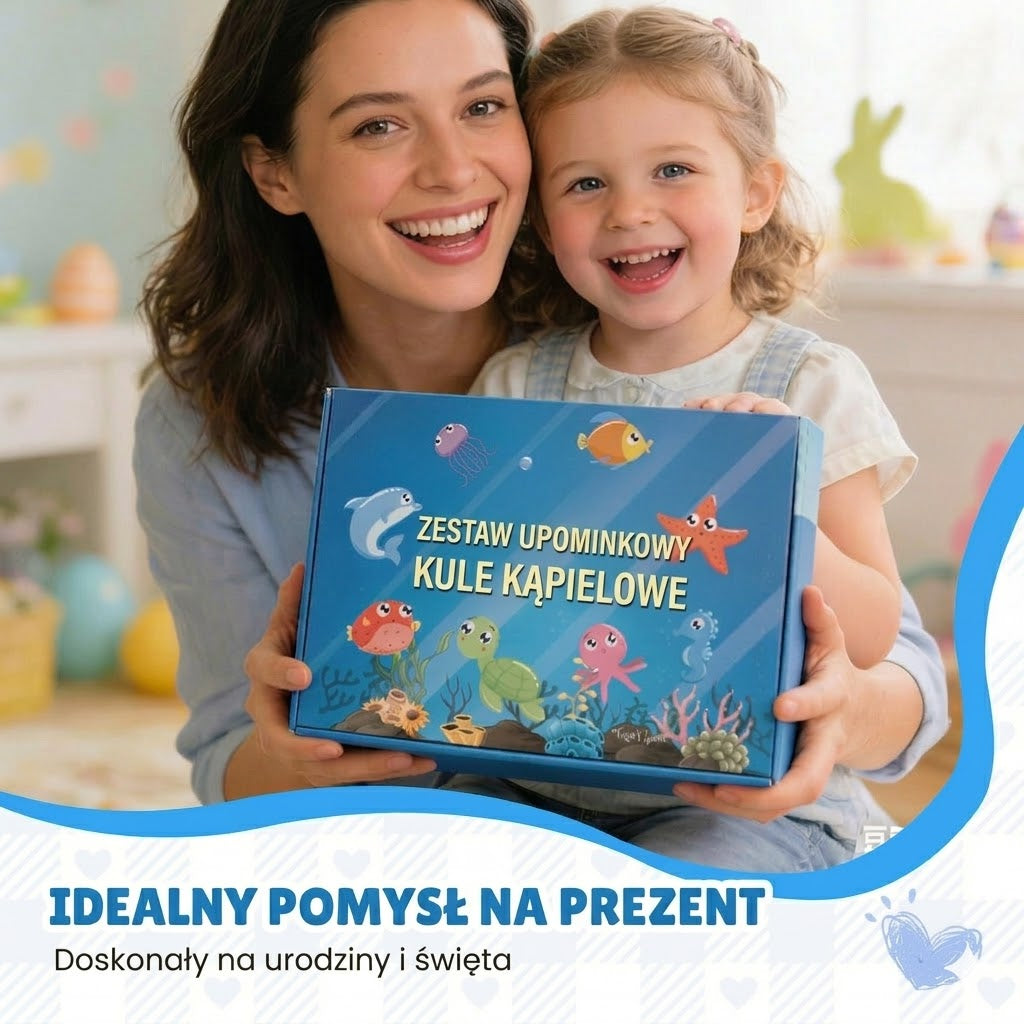 【Zestaw 12 szt.】Magiczne kule do kąpieli z niespodzianką – w środku zabawki z motywem morskich zwierząt