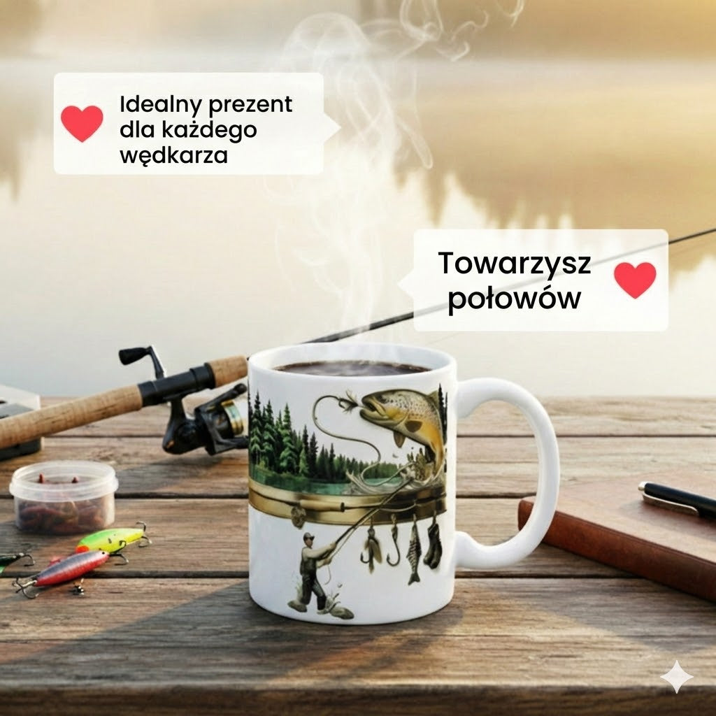 Kubek kawowy dla wędkarza – zabawny prezent