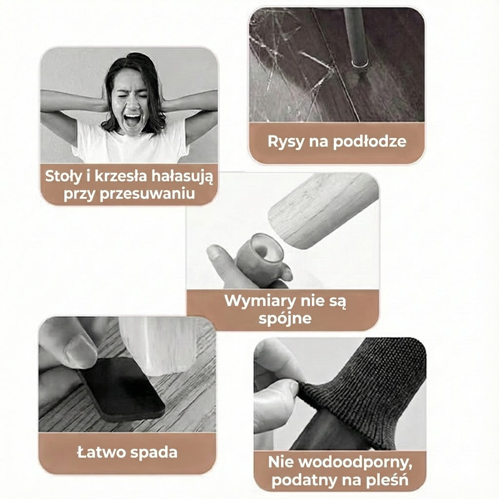 Ciche filcowe podkładki ślizgowe na nogi stołu